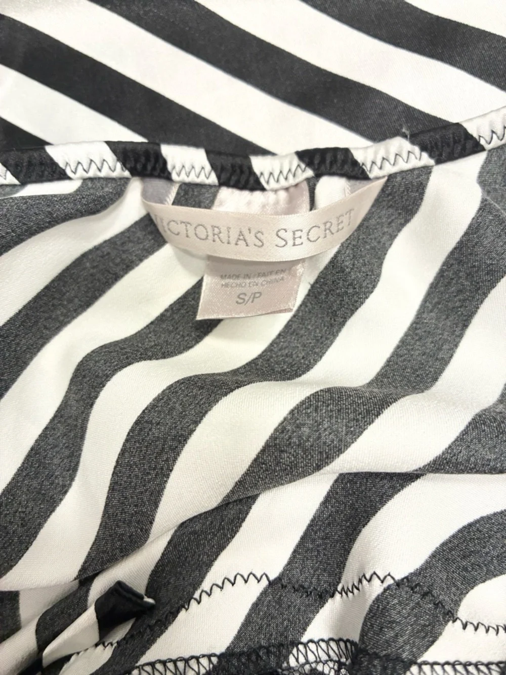 Victoria's Secret Black & White Striped Lace Babydoll Top Size Small - Picture 5 of 7
